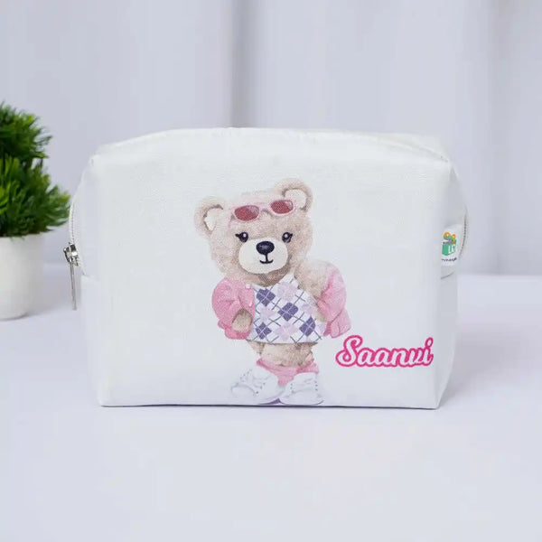 Personalized Teddy Printed Box Pouch for Kids